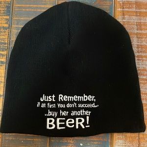 Black Funny Beer Saying Beanie